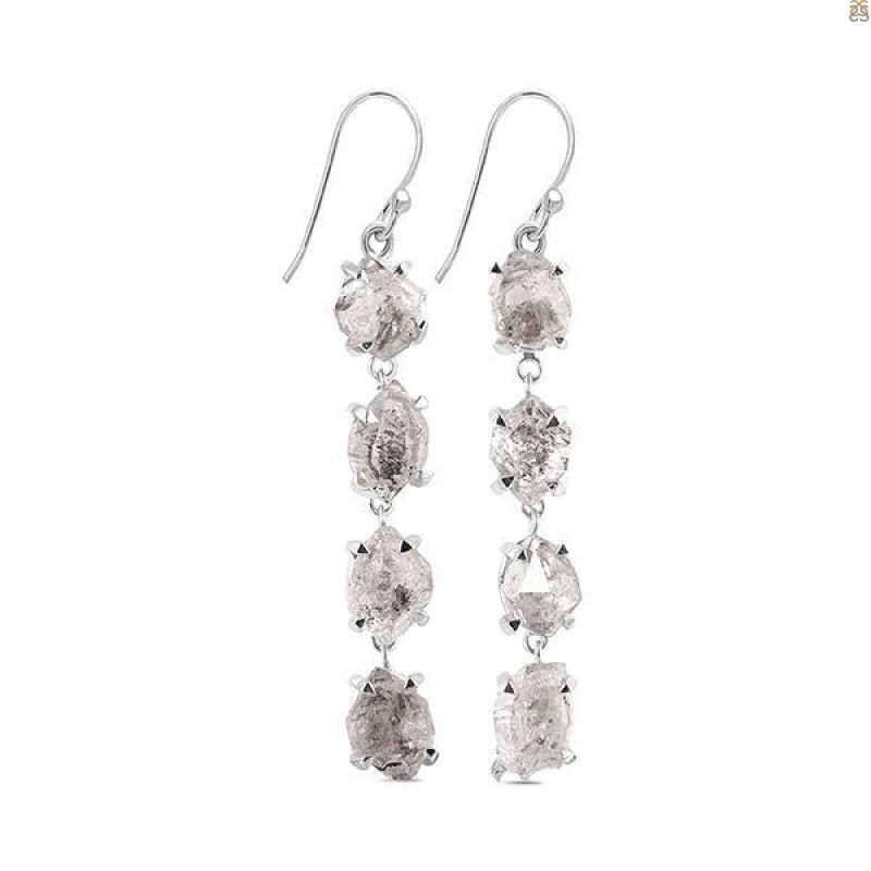 Petroleum Herkimer Diamond Rough Earring-2E HDP-3-297