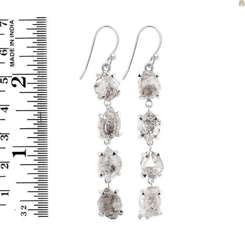 Petroleum Herkimer Diamond Rough Earring-2E HDP-3-297
