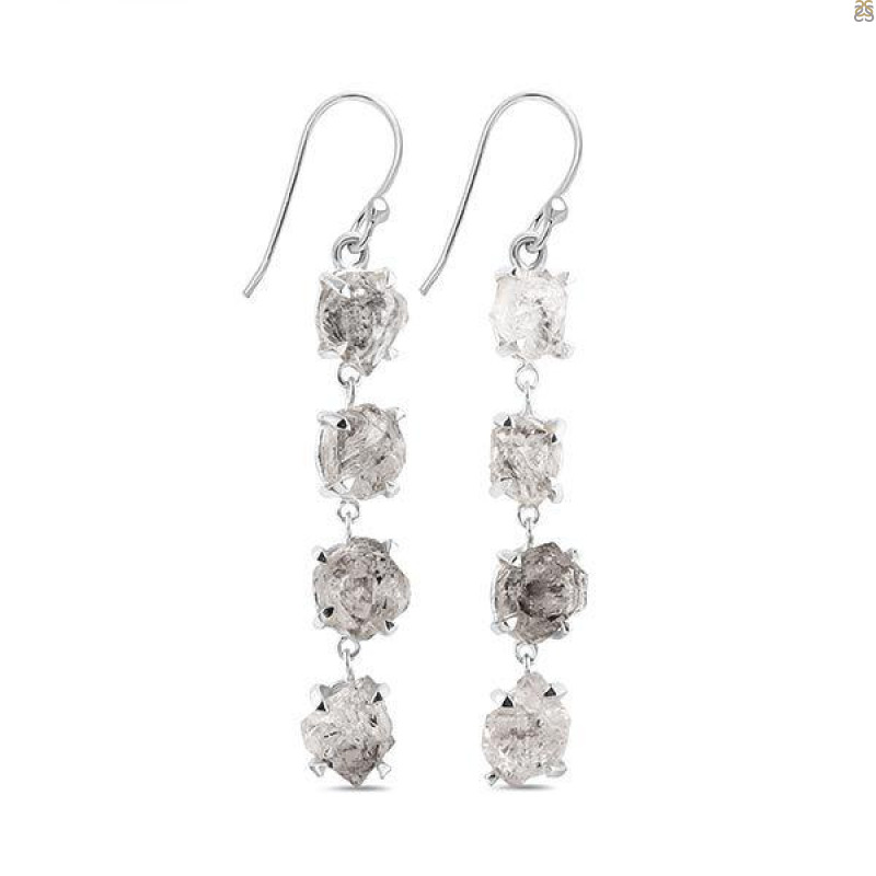 Petroleum Herkimer Diamond Rough Earring-2E HDP-3-298