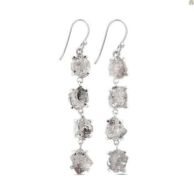 Petroleum Herkimer Diamond Rough Earring-2E HDP-3-299