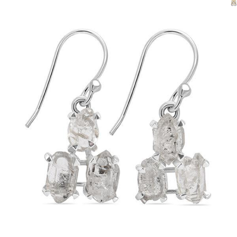 Petroleum Herkimer Diamond Rough Earring-2E HDP-3-3
