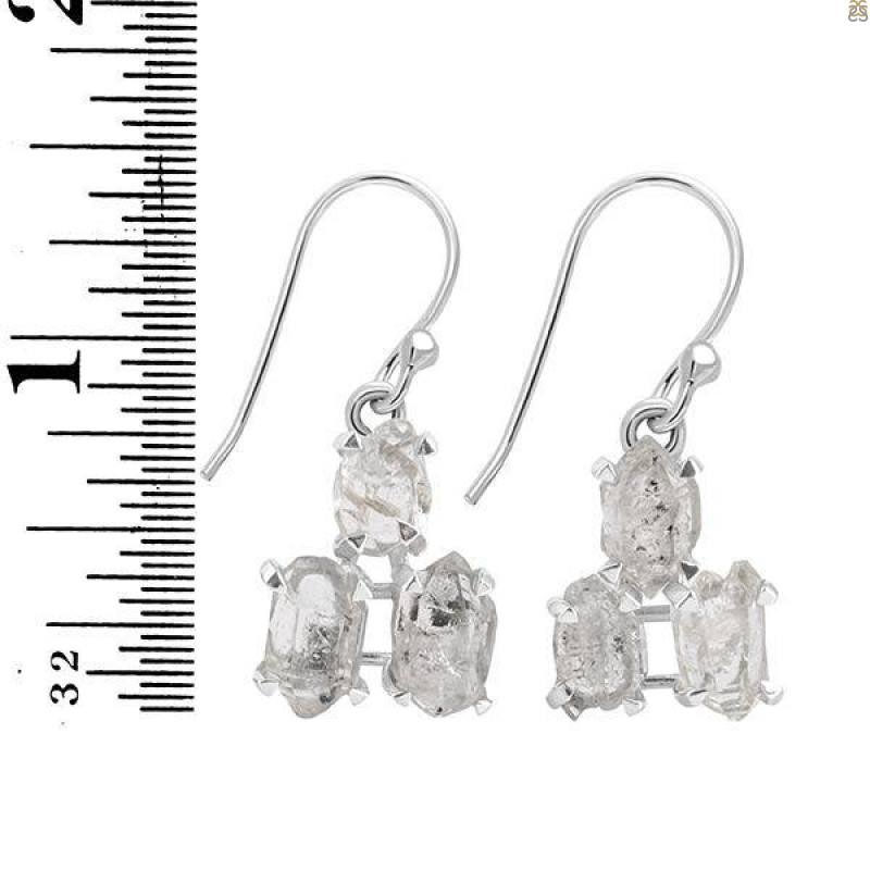 Petroleum Herkimer Diamond Rough Earring-2E HDP-3-3