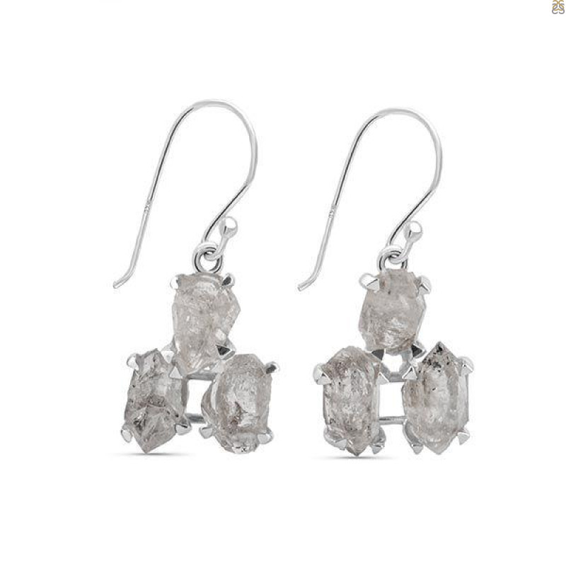 Petroleum Herkimer Diamond Rough Earring-2E HDP-3-30