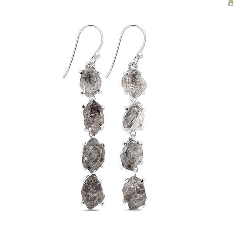 Petroleum Herkimer Diamond Rough Earring-2E HDP-3-300