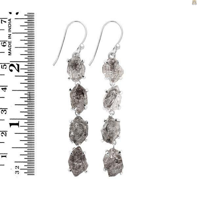 Petroleum Herkimer Diamond Rough Earring-2E HDP-3-300