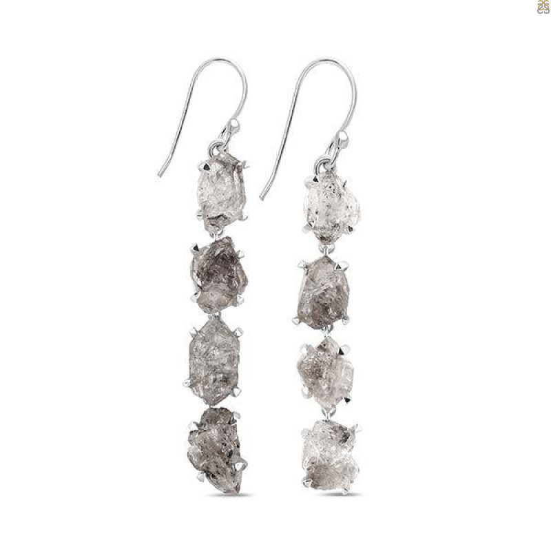 Petroleum Herkimer Diamond Rough Earring-2E HDP-3-301