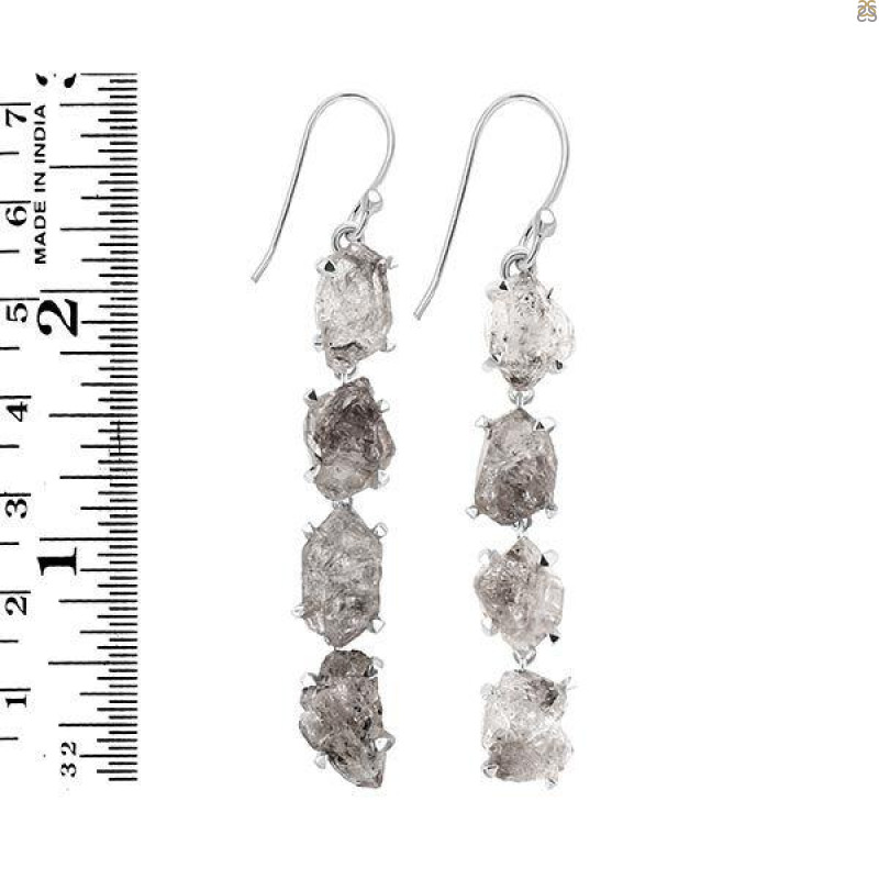 Petroleum Herkimer Diamond Rough Earring-2E HDP-3-301