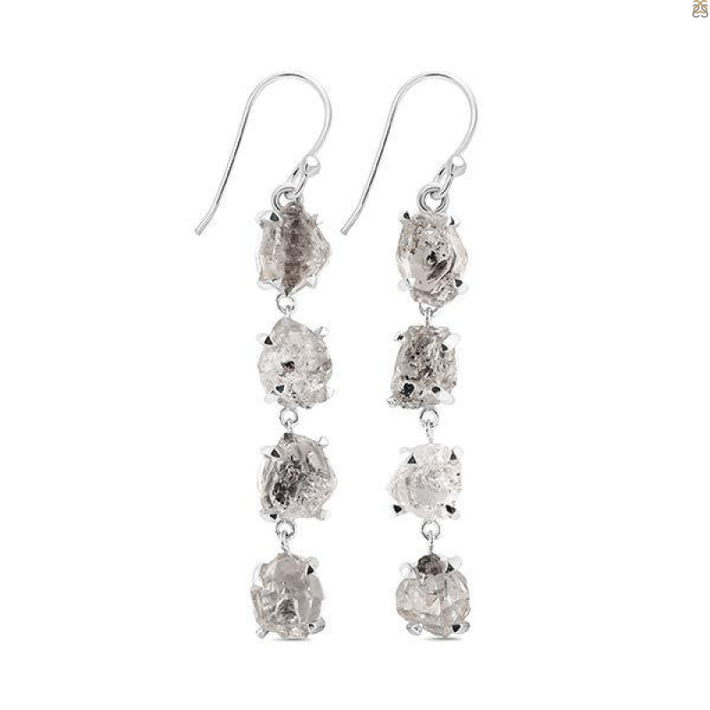 Petroleum Herkimer Diamond Rough Earring-2E HDP-3-302