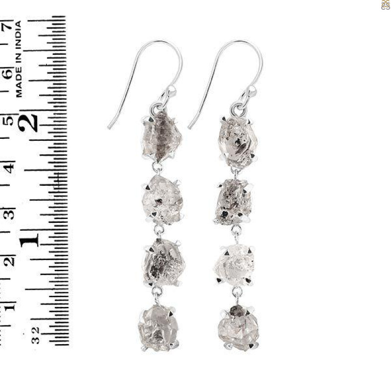 Petroleum Herkimer Diamond Rough Earring-2E HDP-3-302