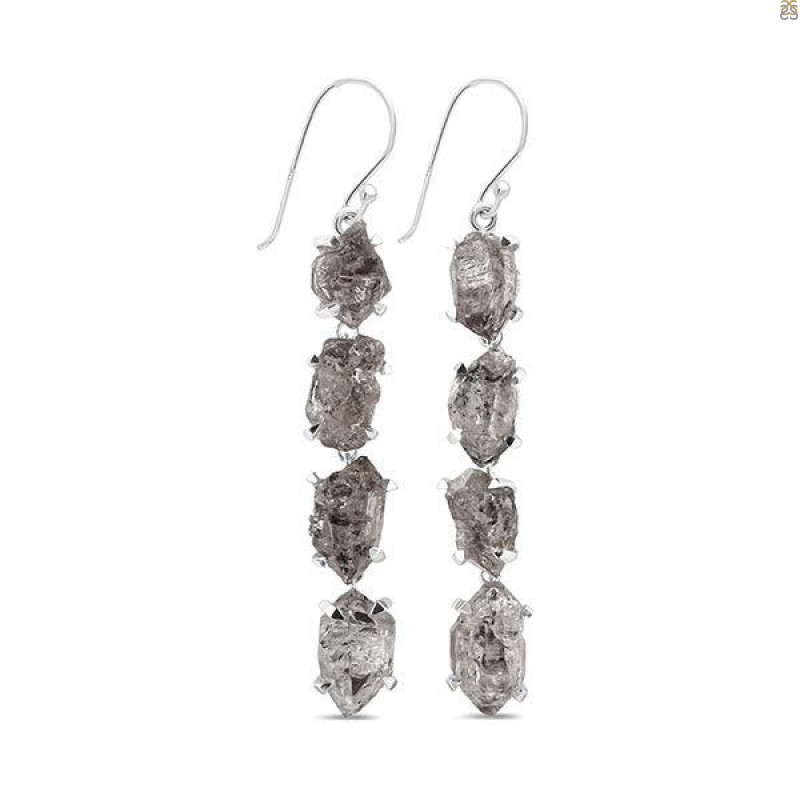 Petroleum Herkimer Diamond Rough Earring-2E HDP-3-303