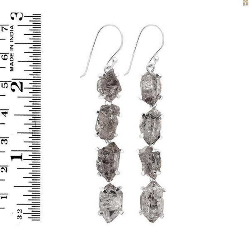 Petroleum Herkimer Diamond Rough Earring-2E HDP-3-303