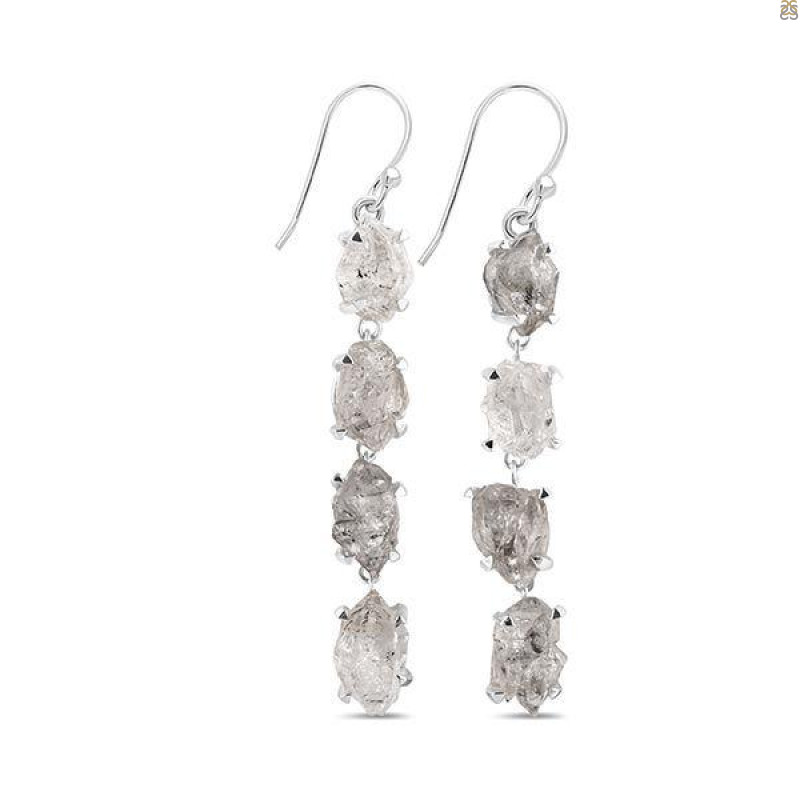 Petroleum Herkimer Diamond Rough Earring-2E HDP-3-304