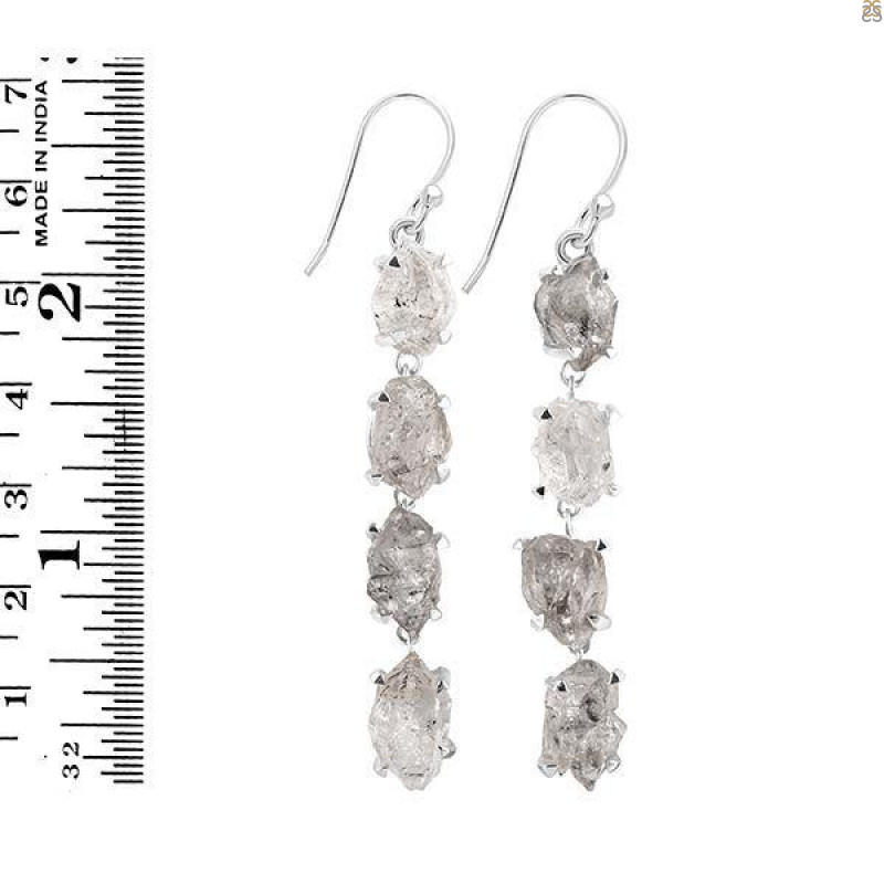 Petroleum Herkimer Diamond Rough Earring-2E HDP-3-304