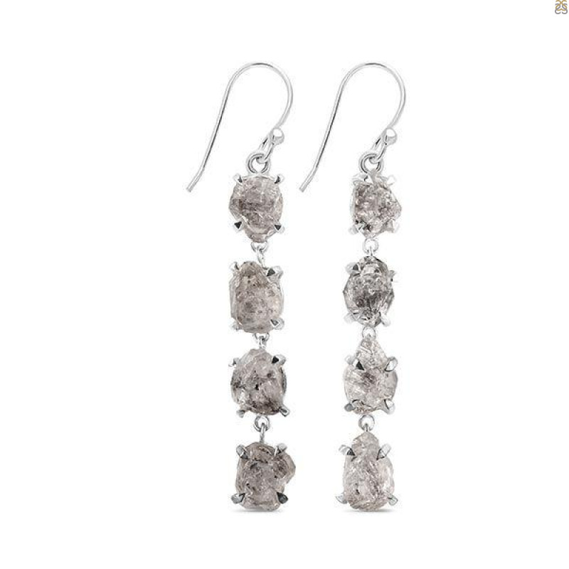 Petroleum Herkimer Diamond Rough Earring-2E HDP-3-305