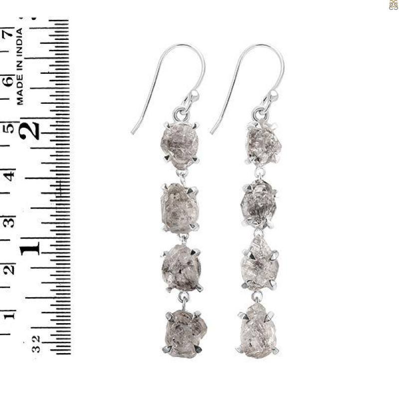 Petroleum Herkimer Diamond Rough Earring-2E HDP-3-305