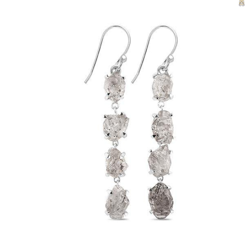 Petroleum Herkimer Diamond Rough Earring-2E HDP-3-306