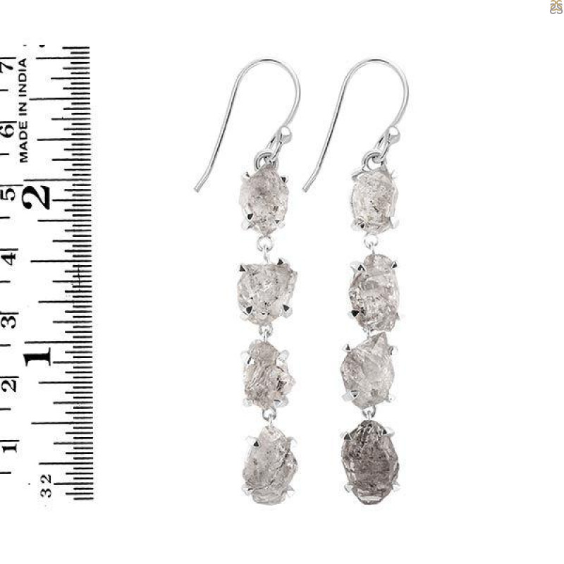 Petroleum Herkimer Diamond Rough Earring-2E HDP-3-306