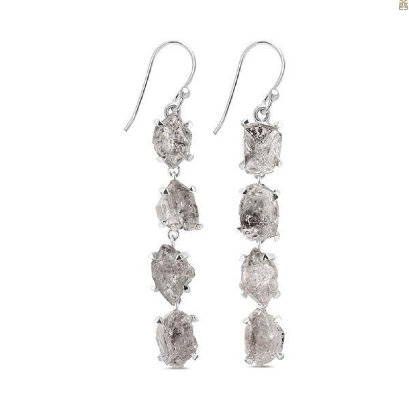Petroleum Herkimer Diamond Rough Earring-2E HDP-3-309