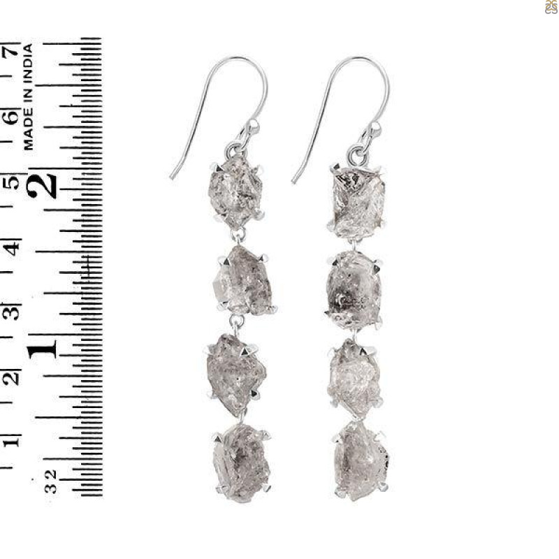 Petroleum Herkimer Diamond Rough Earring-2E HDP-3-309