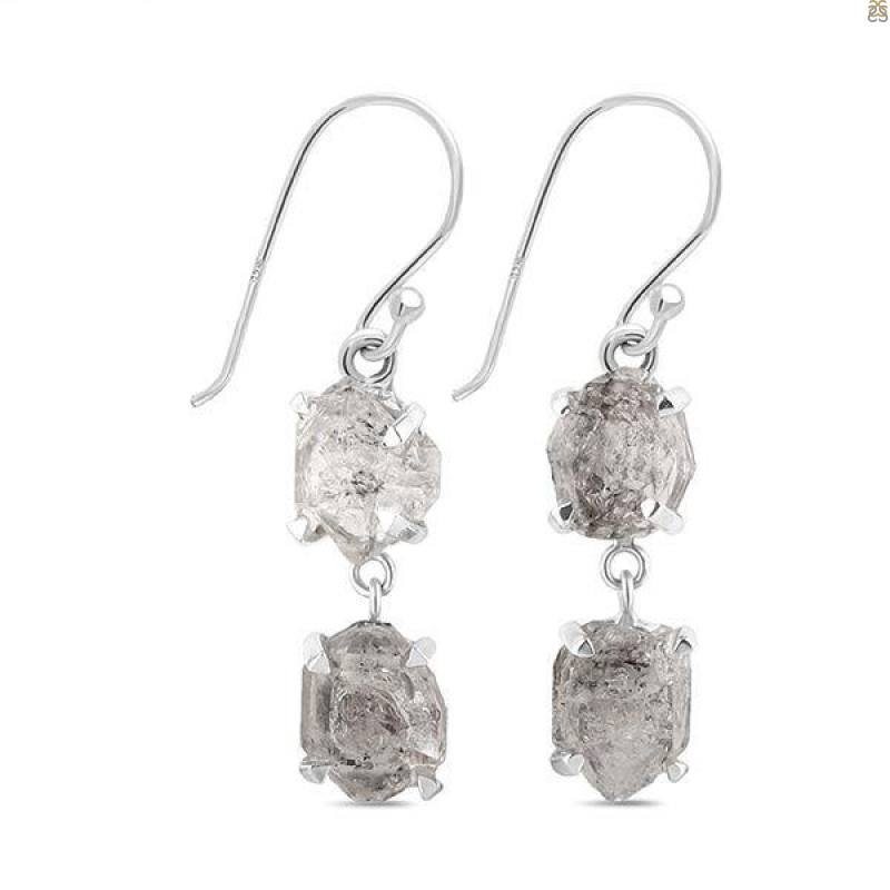 Petroleum Herkimer Diamond Rough Earring-2E HDP-3-312