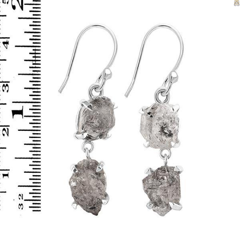 Petroleum Herkimer Diamond Rough Earring-2E HDP-3-313
