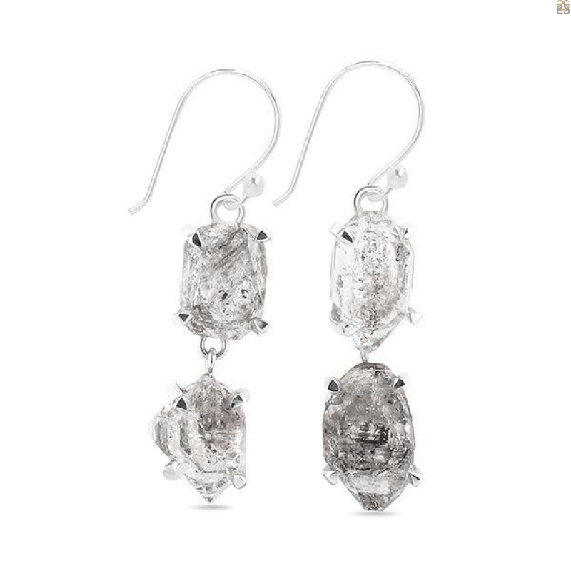 Petroleum Herkimer Diamond Rough Earring-2E HDP-3-315