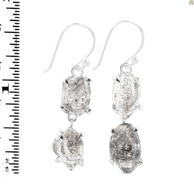 Petroleum Herkimer Diamond Rough Earring-2E HDP-3-315