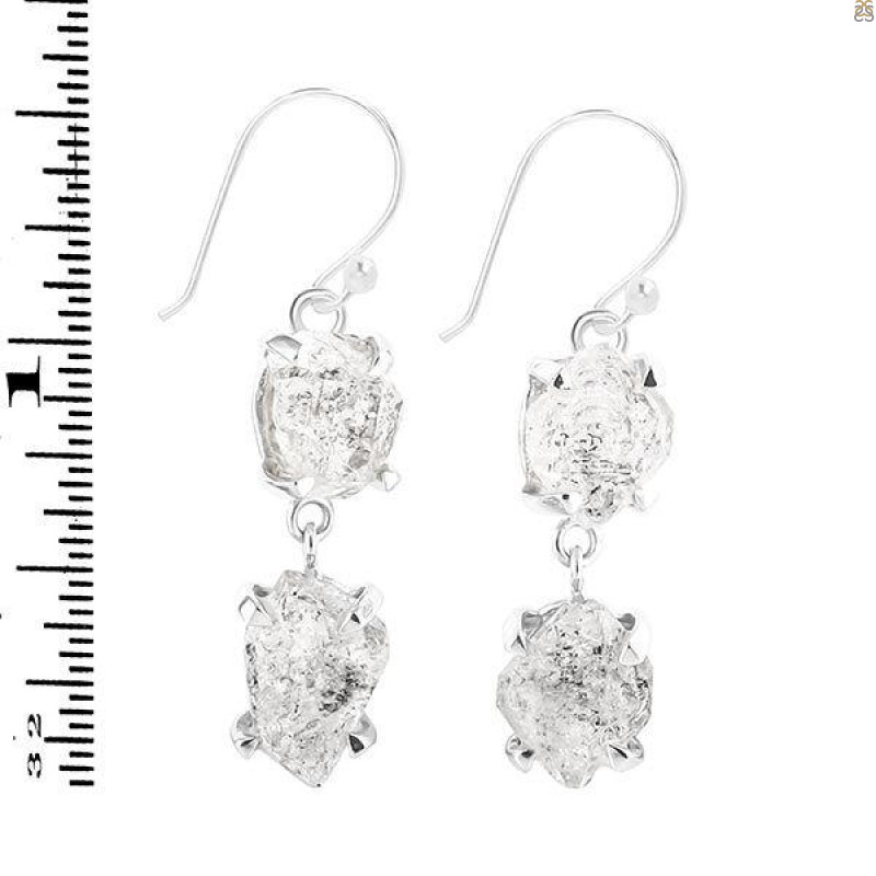 Petroleum Herkimer Diamond Rough Earring-2E HDP-3-317