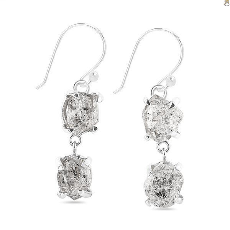 Petroleum Herkimer Diamond Rough Earring-2E HDP-3-318
