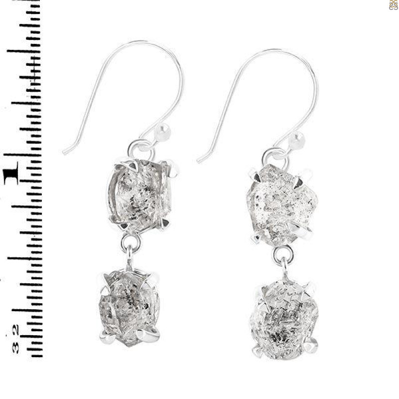 Petroleum Herkimer Diamond Rough Earring-2E HDP-3-318