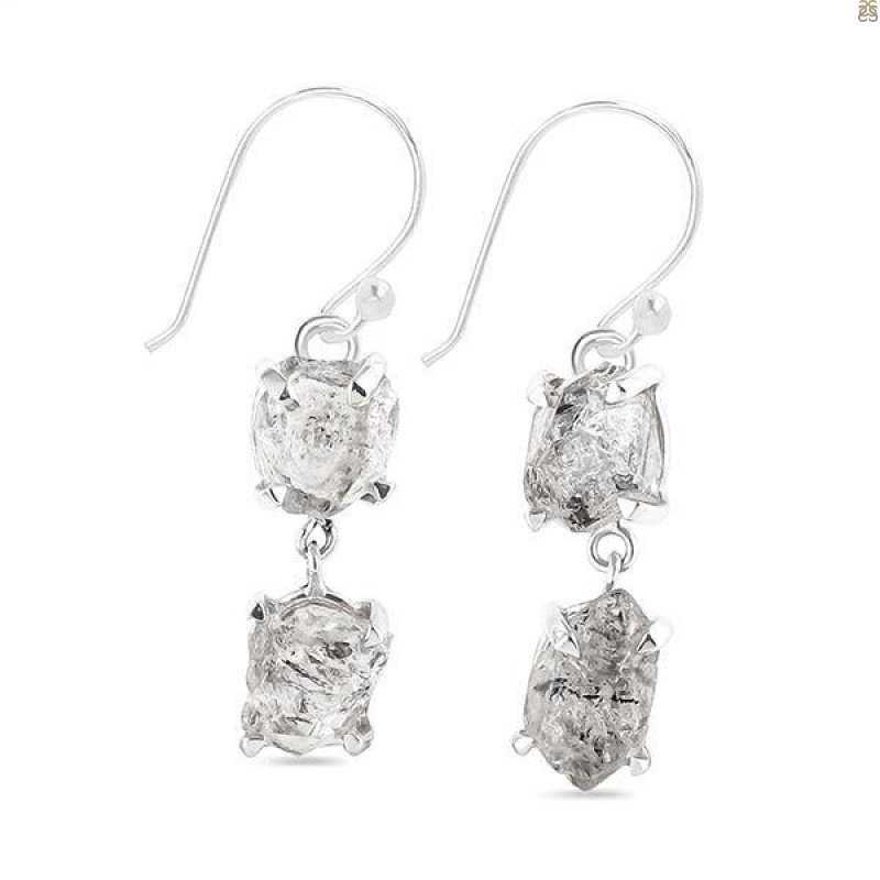 Petroleum Herkimer Diamond Rough Earring-2E HDP-3-319