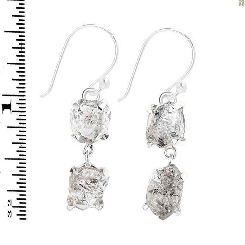 Petroleum Herkimer Diamond Rough Earring-2E HDP-3-319