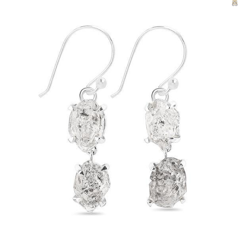 Petroleum Herkimer Diamond Rough Earring-2E HDP-3-321