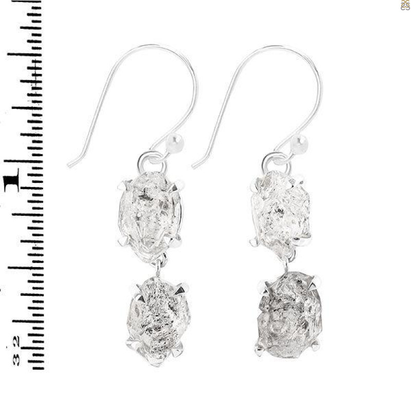 Petroleum Herkimer Diamond Rough Earring-2E HDP-3-321