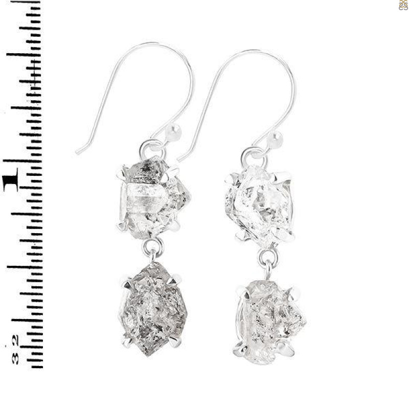 Petroleum Herkimer Diamond Rough Earring-2E HDP-3-322