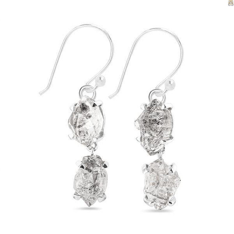 Petroleum Herkimer Diamond Rough Earring-2E HDP-3-323
