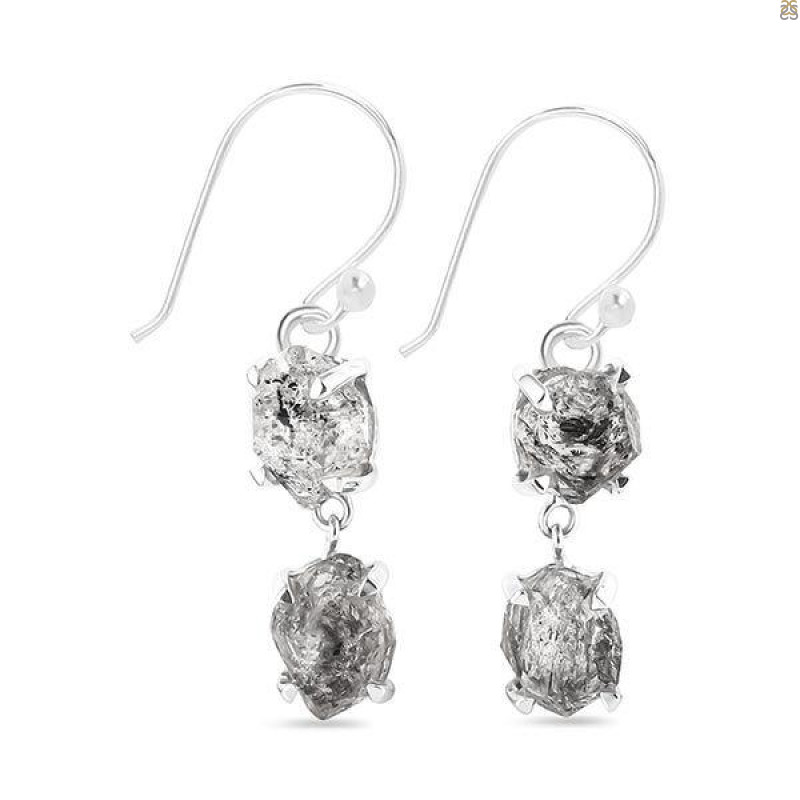 Petroleum Herkimer Diamond Rough Earring-2E HDP-3-324