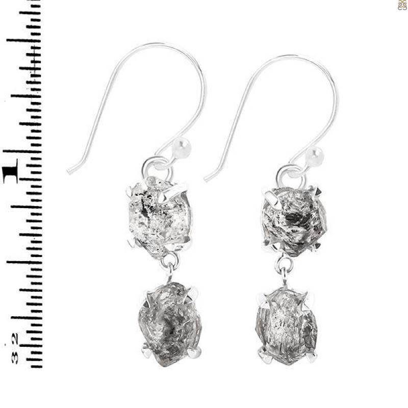 Petroleum Herkimer Diamond Rough Earring-2E HDP-3-324