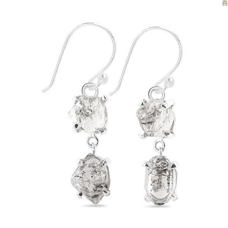 Petroleum Herkimer Diamond Rough Earring-2E HDP-3-325