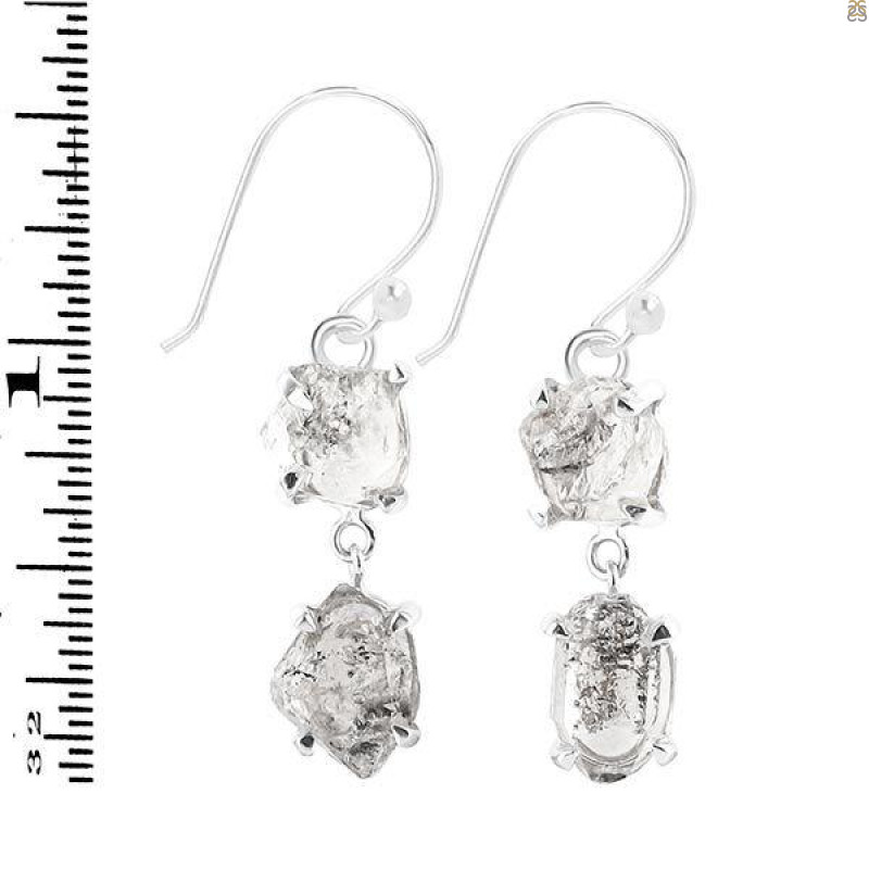 Petroleum Herkimer Diamond Rough Earring-2E HDP-3-325