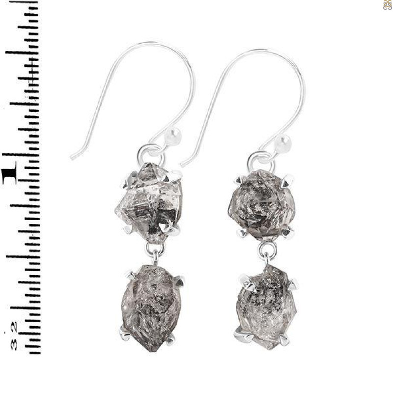 Petroleum Herkimer Diamond Rough Earring-2E HDP-3-327