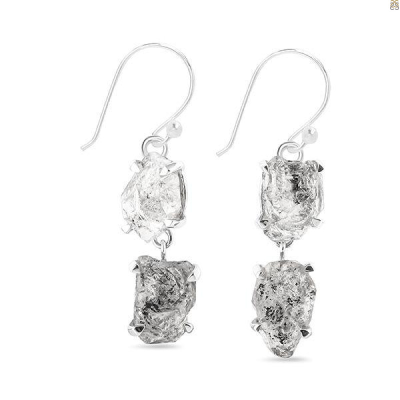Petroleum Herkimer Diamond Rough Earring-2E HDP-3-328