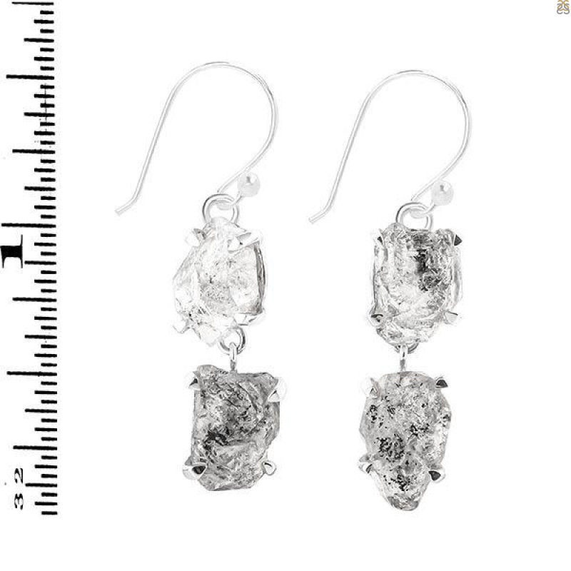 Petroleum Herkimer Diamond Rough Earring-2E HDP-3-328