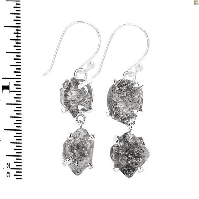 Petroleum Herkimer Diamond Rough Earring-2E HDP-3-329