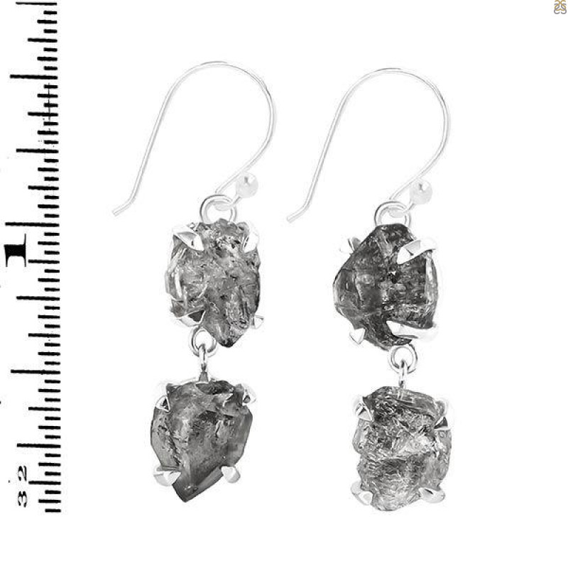 Petroleum Herkimer Diamond Rough Earring-2E HDP-3-330