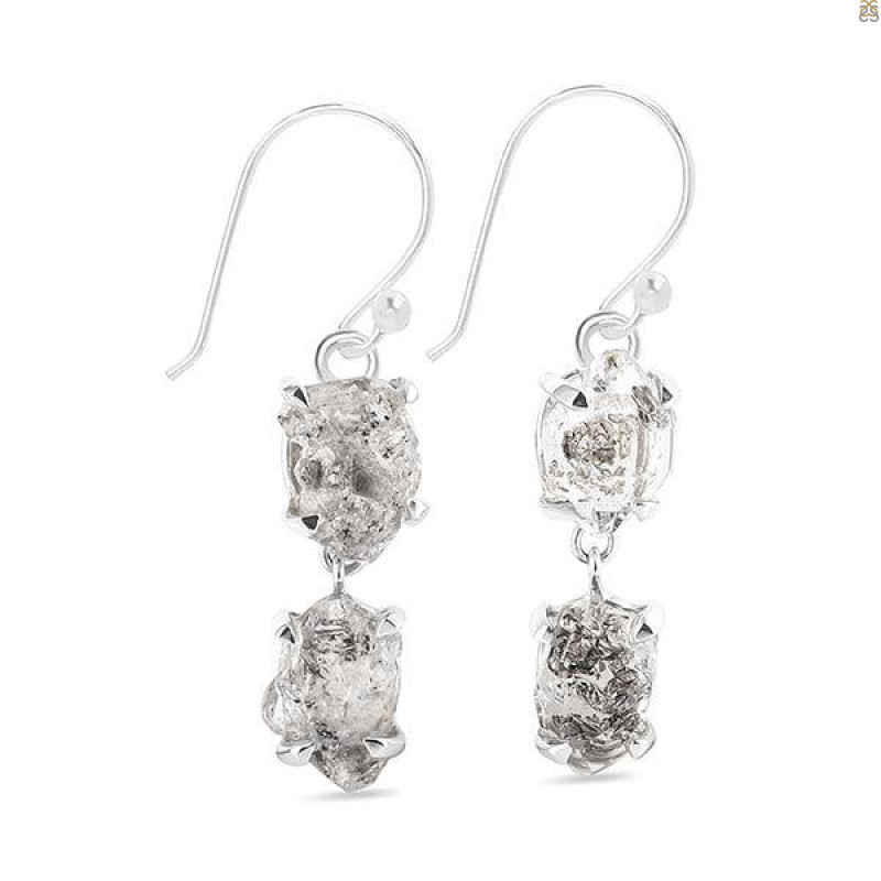Petroleum Herkimer Diamond Rough Earring-2E HDP-3-331