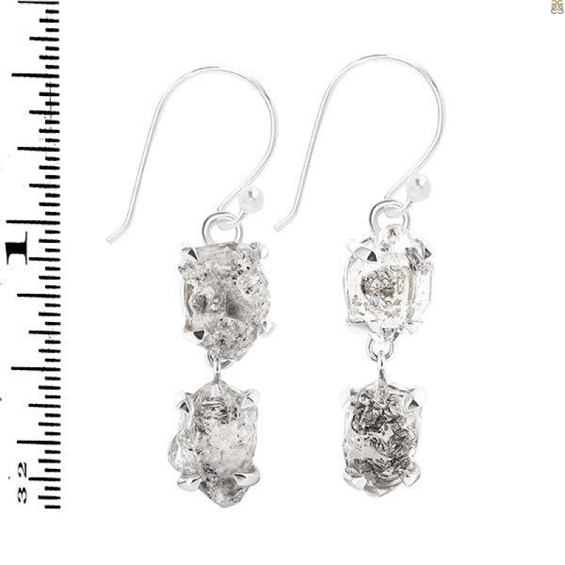 Petroleum Herkimer Diamond Rough Earring-2E HDP-3-331