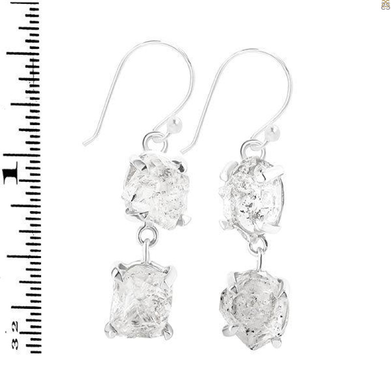 Petroleum Herkimer Diamond Rough Earring-2E HDP-3-332
