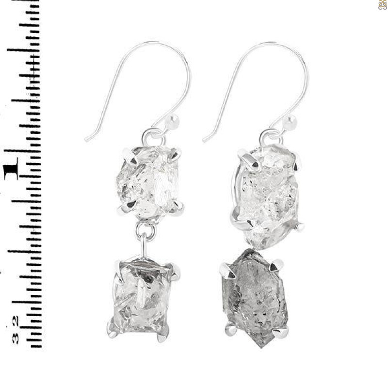 Petroleum Herkimer Diamond Rough Earring-2E HDP-3-333
