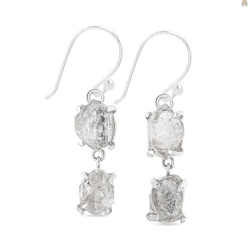 Petroleum Herkimer Diamond Rough Earring-2E HDP-3-335